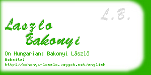 laszlo bakonyi business card