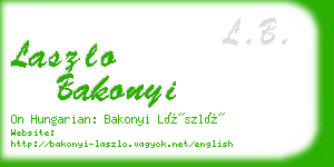 laszlo bakonyi business card